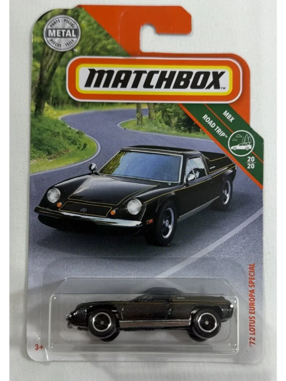 Matchbox Black Gold Pinstripe 1972 Lotus Europa Special 1:64 MBX Road Trip